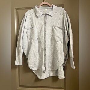 Daily Practice Anthropologie Knit Cardigan Jacket Sweater Shacket Medium Grey